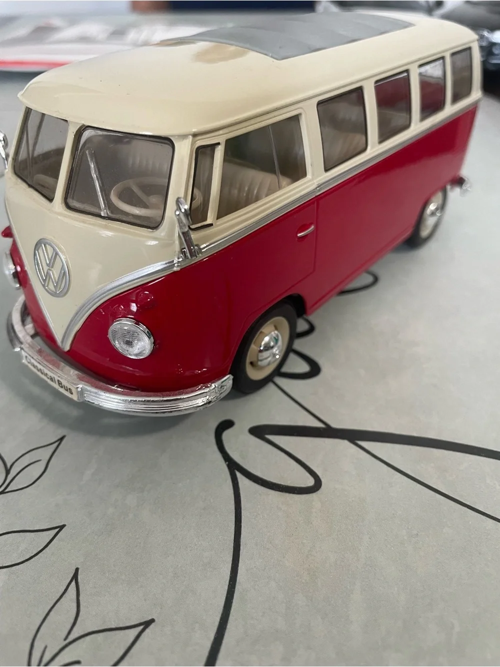Retro-Style Kids Toy Bus - Red & Cream